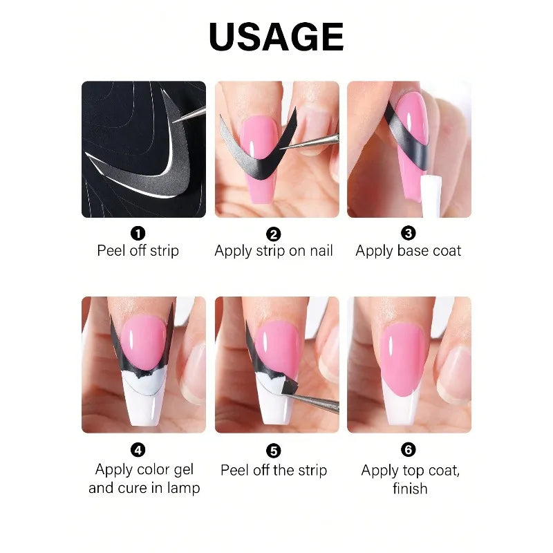 Hollow Out Nail Art Stickers – 6 Styles Heart Star Butterfly Nail Art Stencils Nixie