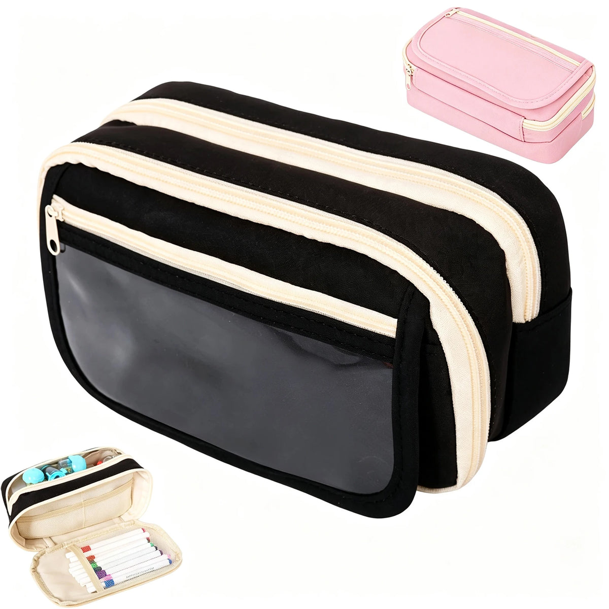 Large Capacity Multi-Layer Pencil Case & Organizer Bag