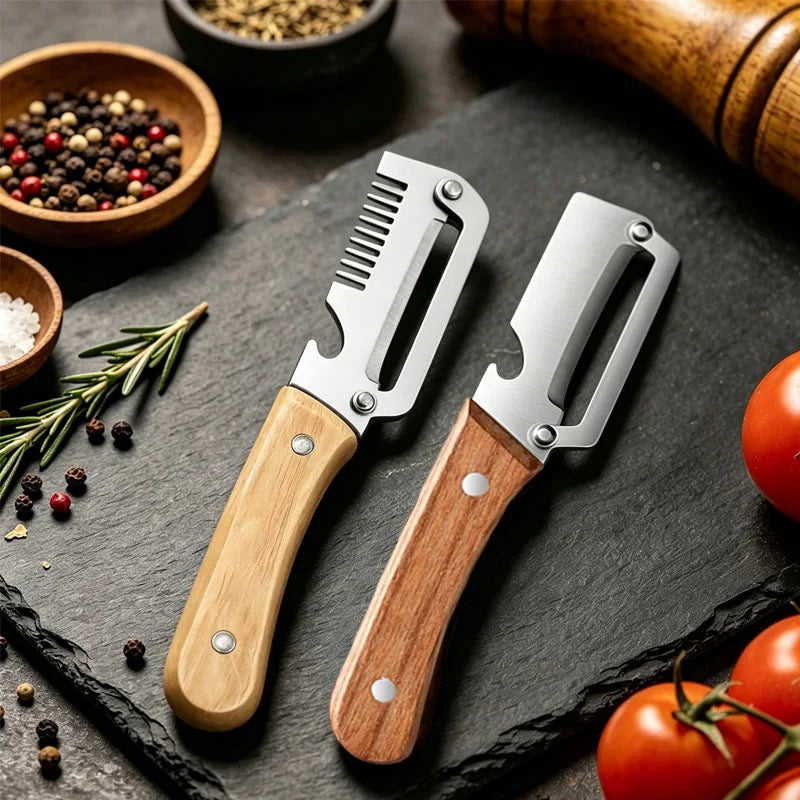 Stainless Steel Fruit & Vegetable Peeler Set – Wood Handle Vegetable Peeler Set Nixie