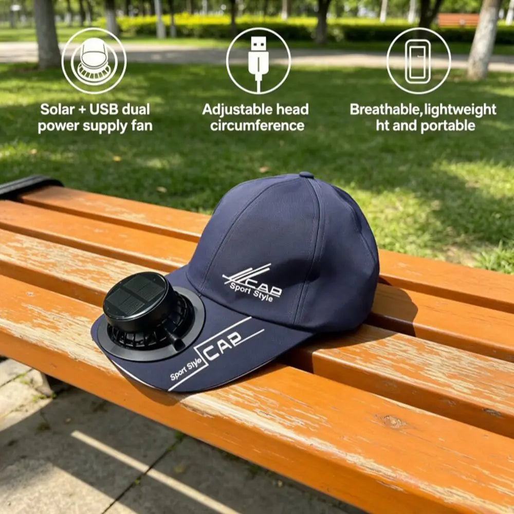 Solar Fan Baseball Cap – Rechargeable & Sun Protection Solar Fan Cap Nixie