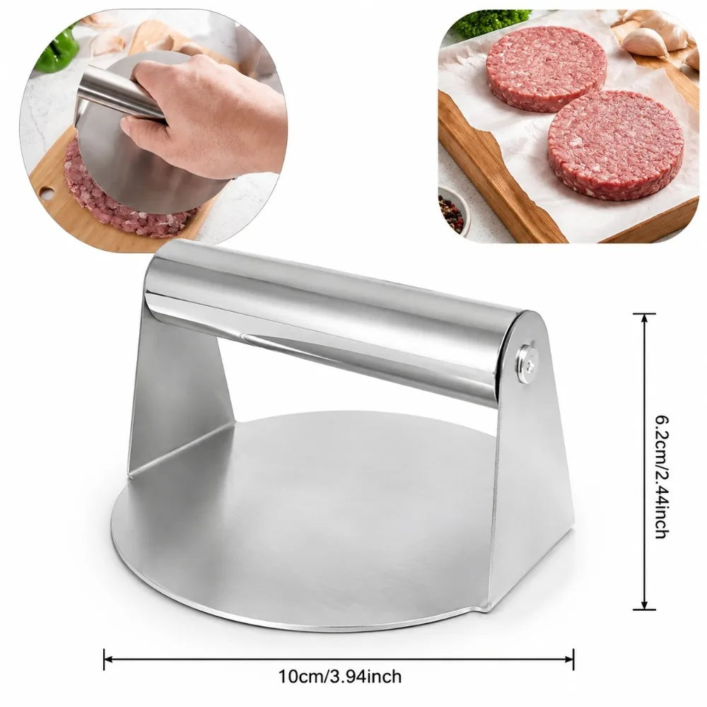 Stainless Steel Smash Burger Press – Non-Stick Patty Maker Burger Press Nixie