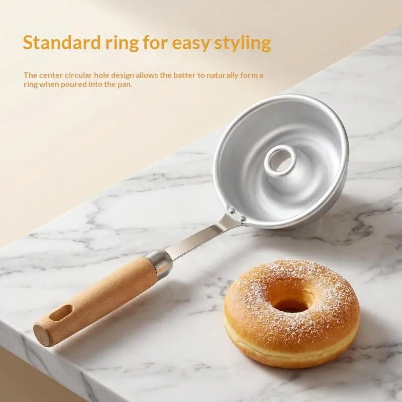 Food-Grade Donut Frying Mold with Wood Handle | Ring Maker Donut Frying Mold Nixie