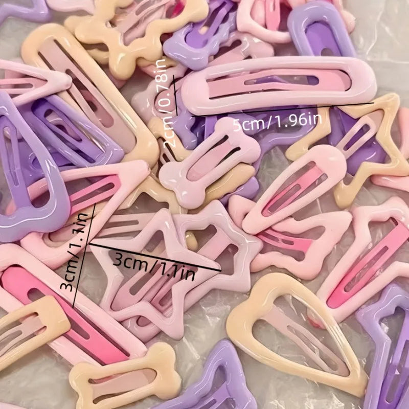 Girls' Pink Heart & Bow Hair Clips – Mixed Pack 10/20/30pcs