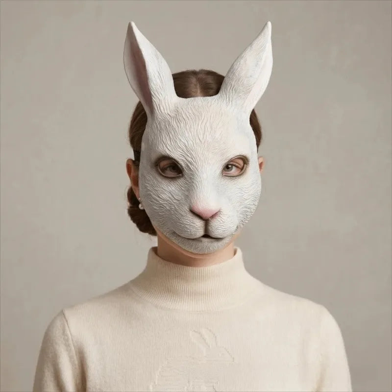 PU Foam Full Face Rabbit Mask – Gothic Halloween Party Mask Costume Face Mask Nixie