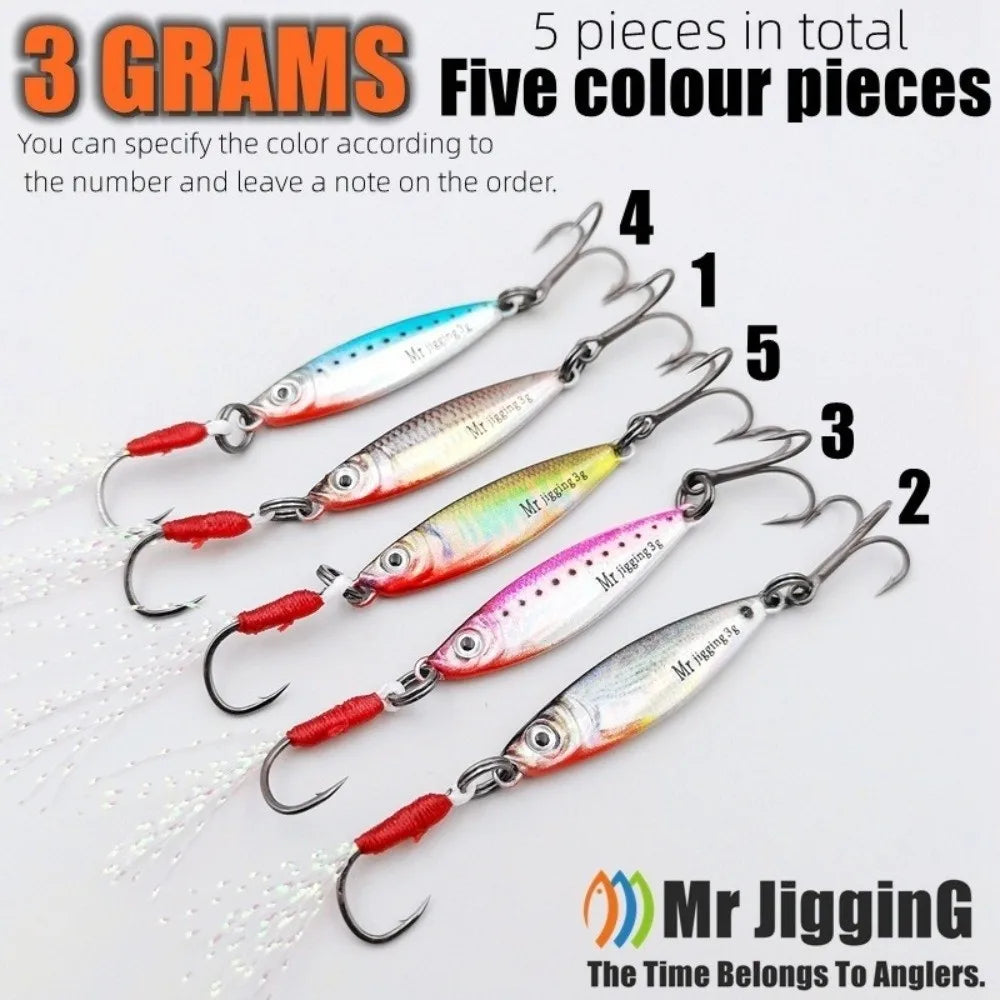 Micro Metal Jig Spoon Lure 1.5g 3g 5g – 3D Cast Fishing Bait