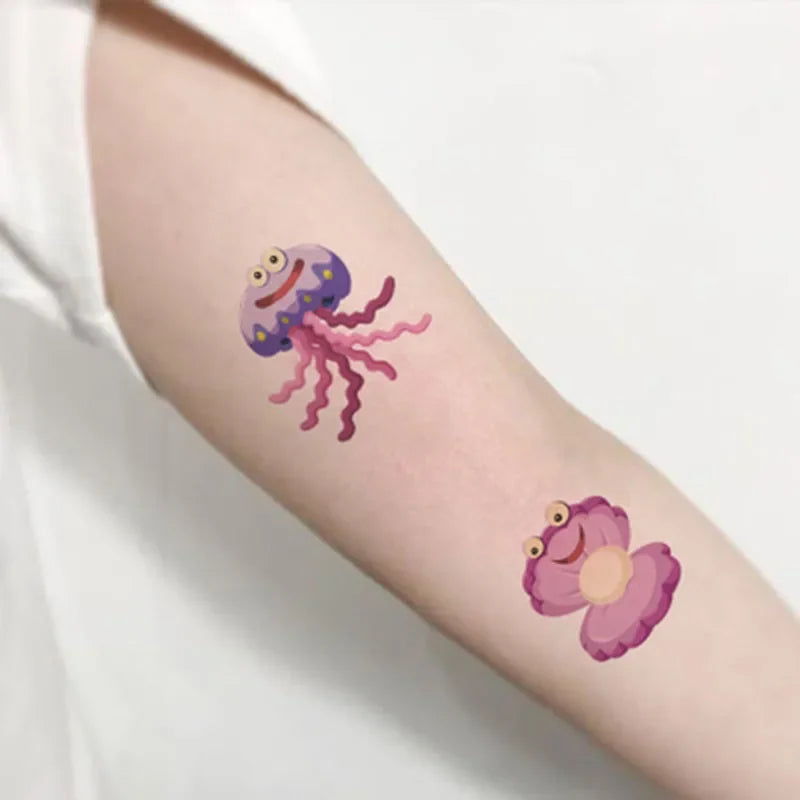 Kids Sea Animal Temporary Tattoo Stickers – Waterproof & Non-Toxic Temporary Tattoo Stickers Nixie