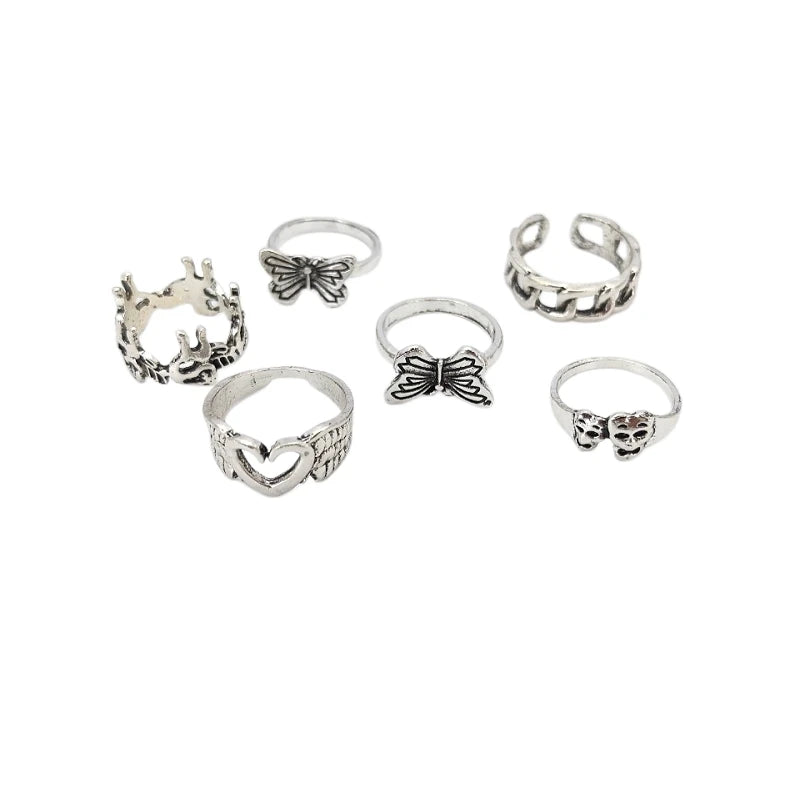 Retro Ethnic Heart Butterfly Ring – Minimalist Fashion Jewelry Fashion Ring Nixie