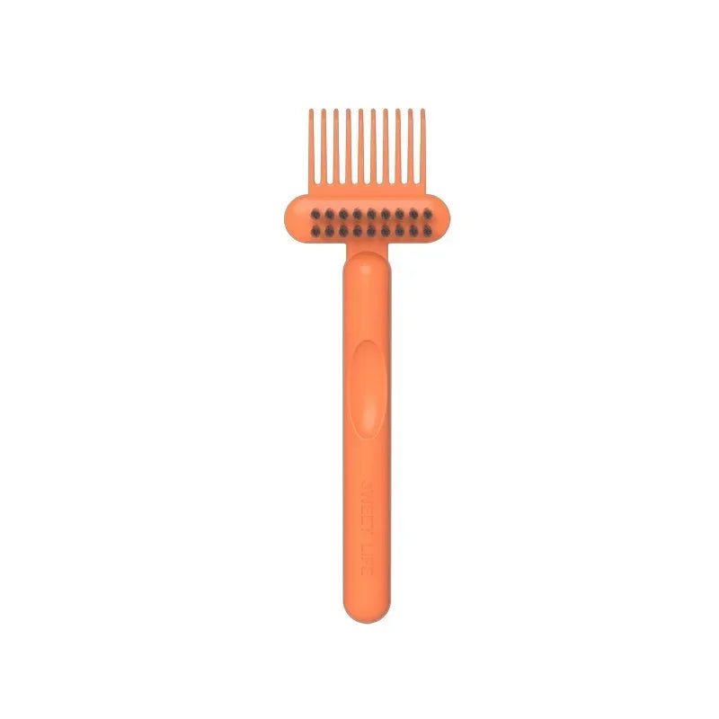 2-in-1 Comb Cleaning Brush – Mini Hair & Dust Remover Tool Comb Cleaning Brush Nixie Orange