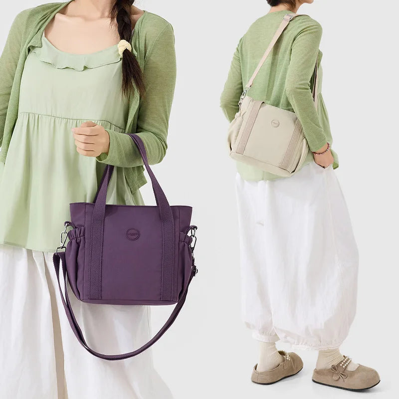 Nixie Large Nylon Tote Bag – Women's Lightweight Crossbody Shoulder Nylon Tote Bag Nixie