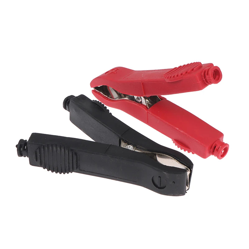 2Pcs 75mm Insulated Alligator Clips Red & Black Battery Test Leads Battery Test Clips Nixie