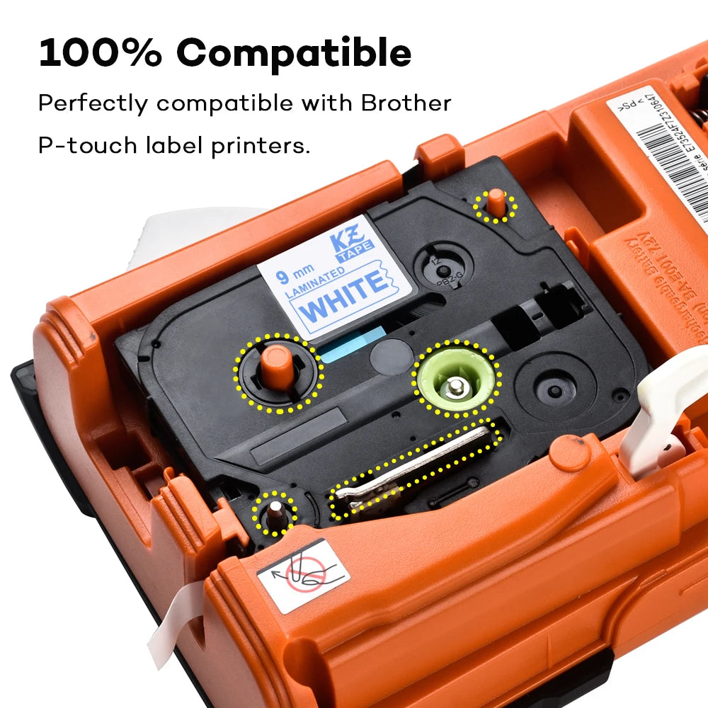 9mm Laminated Label Tape Compatible with Brother TZe-221 Label Printer Tape Nixie