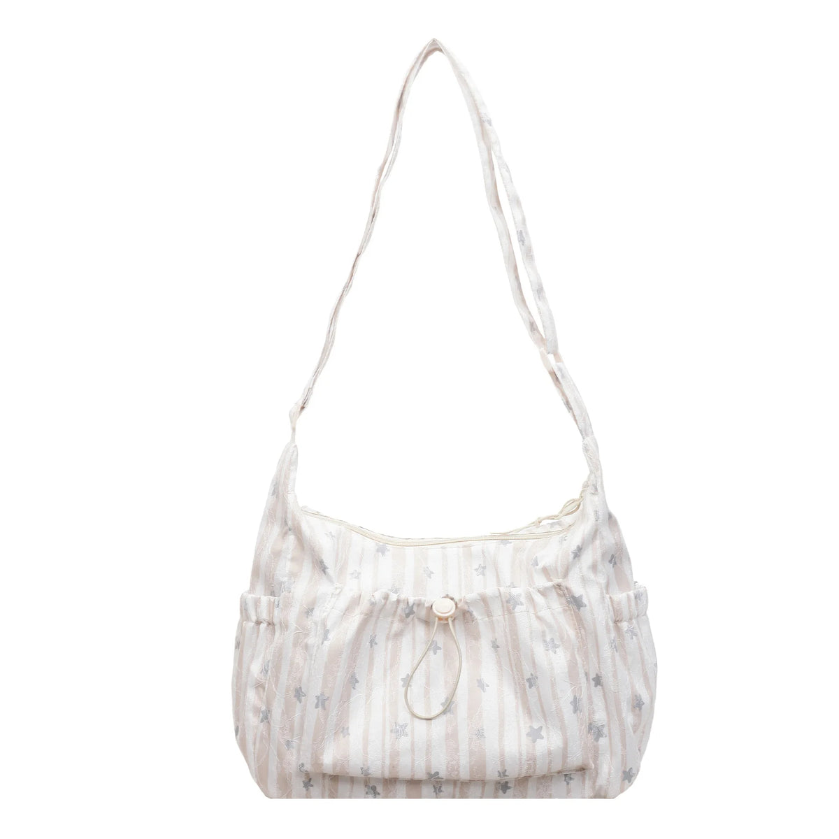 Japanese Minimalist Striped Canvas Dumpling Shoulder Bag