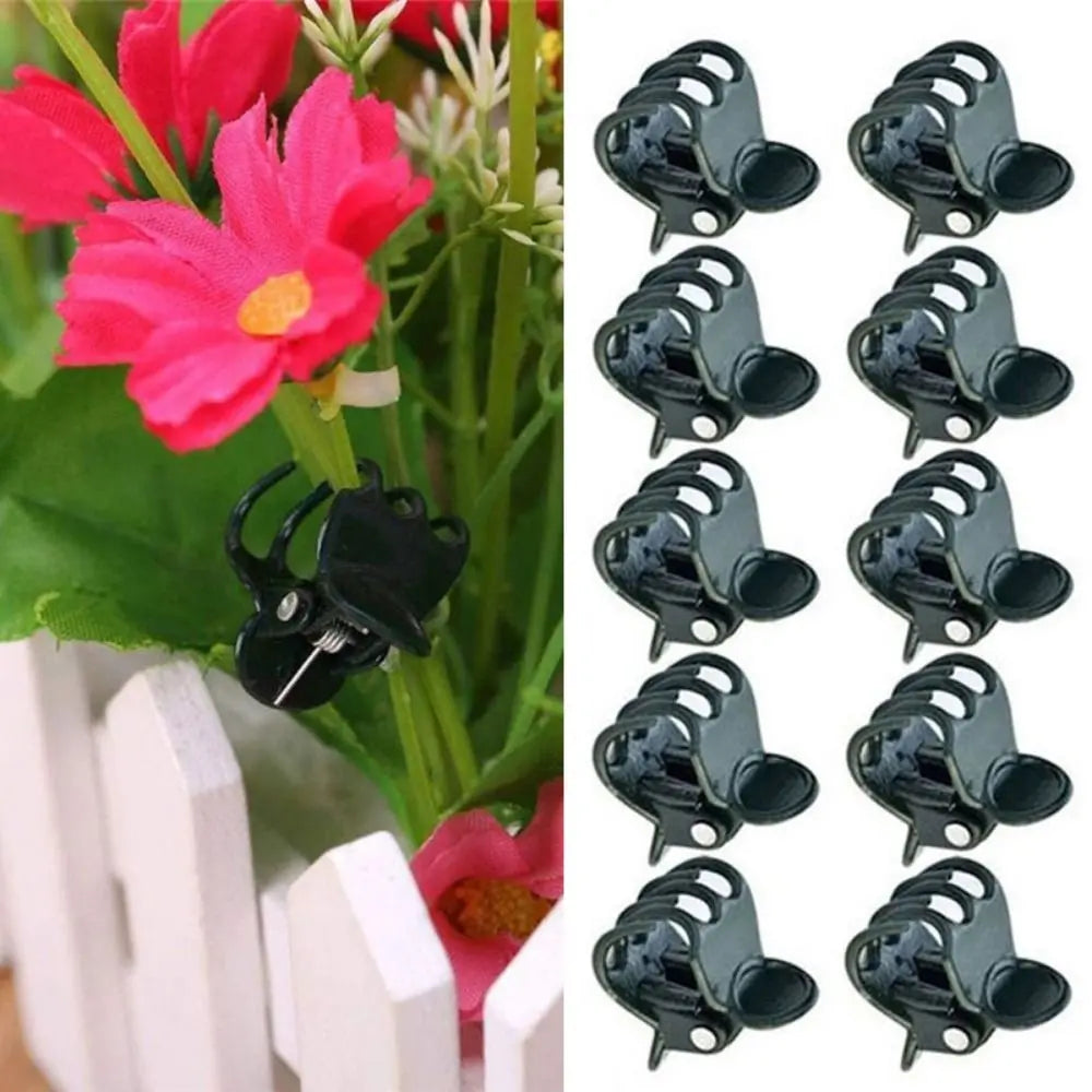 100Pcs Orchid Plant Support Clips – 6-Claw Butterfly Vine Clamps Plant Support Clips Nixie