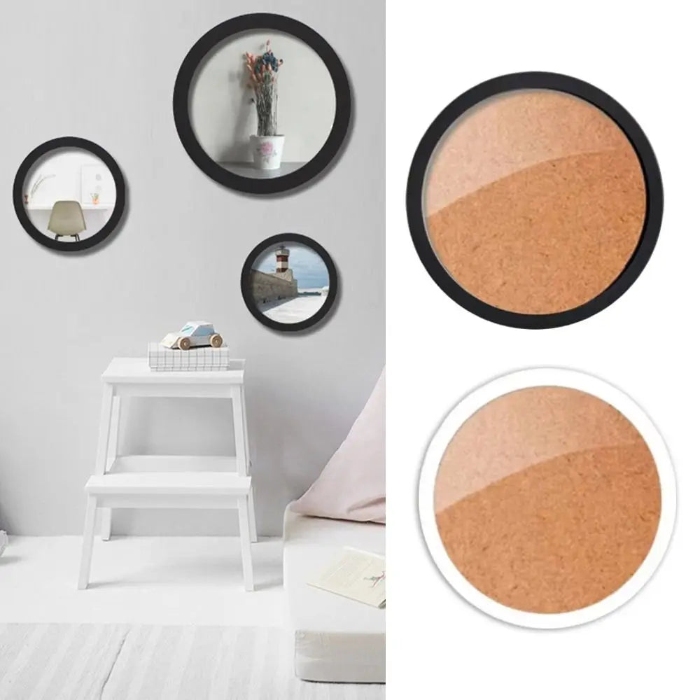 Wooden Round Picture Frame Wall Mounted Circle Photo Holder Round Picture Frame Nixie