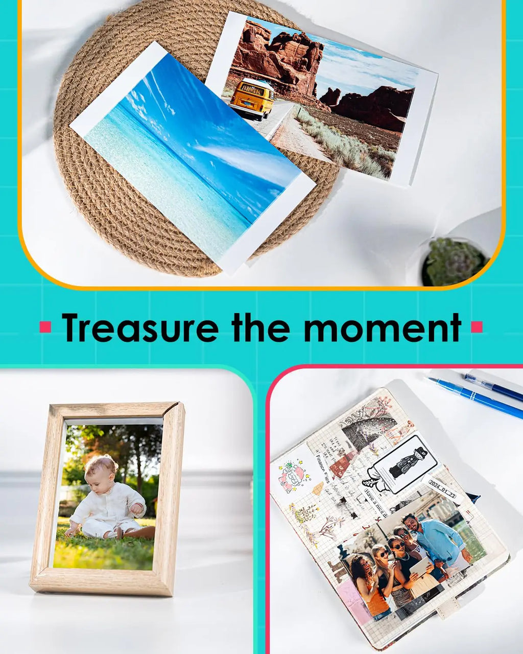 Labelife 4x6" Photo Paper + Ink for Liene Amber M100 M200 – 80 Sheets Photo Paper & Ink Kit Nixie