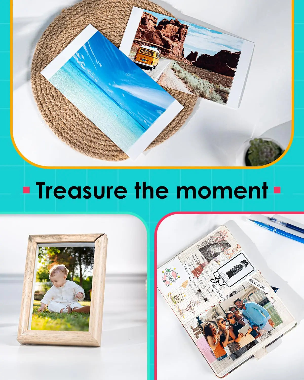 Labelife 4x6" Photo Paper + Ink for Liene Amber M100 M200 – 80 Sheets Photo Paper & Ink Kit Nixie