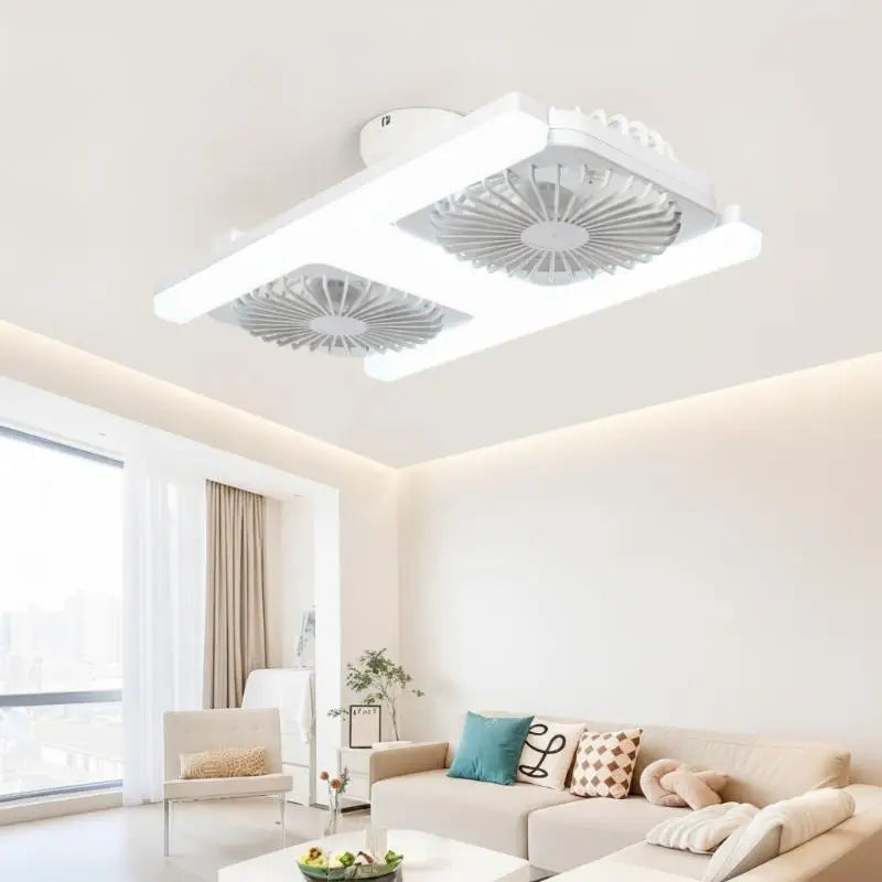 60W Dual-Fan LED Ceiling Light with Remote Control | E27