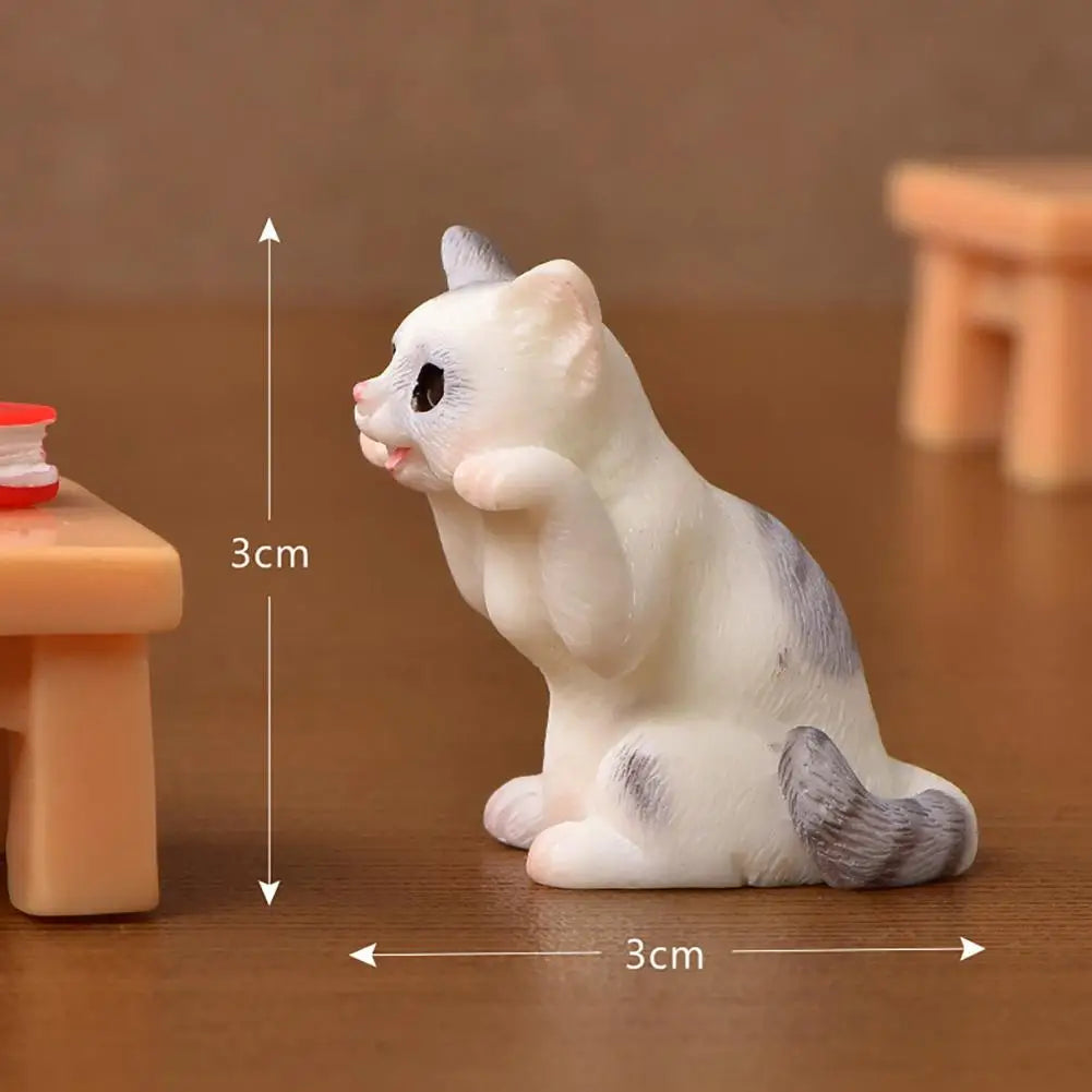 Kawaii Mini Cat Figurine – Cute Kitten Resin Ornament, 15 Styles Decorative Figurine Nixie 13