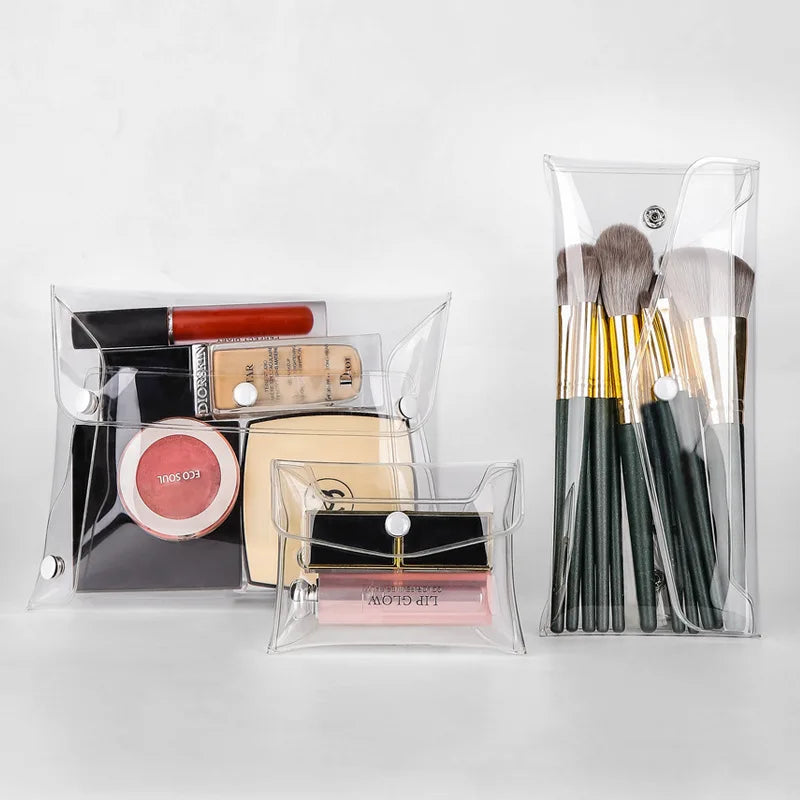 Clear PVC Makeup Brush Bag – Portable Waterproof Travel Pouch Makeup Storage Bag Nixie