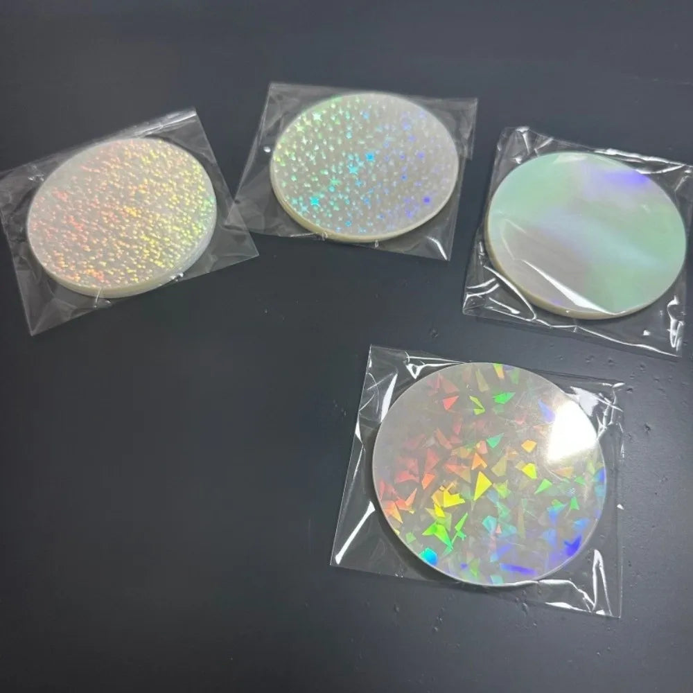 100Pcs Laser Film Badge Covers Transparent PVC Star DIY