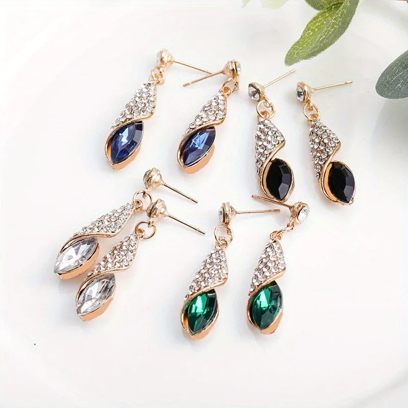 Crystal Water Drop Earring & Necklace Set for Women Jewelry Gift Set Nixie