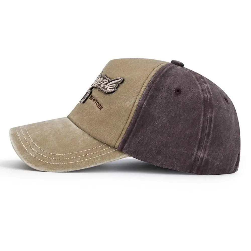 Two-Tone New York 1985 Distressed Washed Cotton Baseball Cap Baseball Cap Nixie