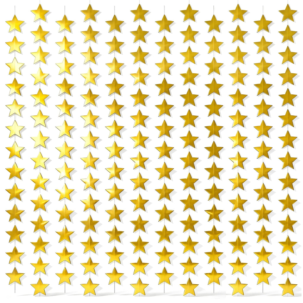 Star Garland Pendant 10/12Pcs – Silver Glitter Party Decoration Party Garland Decoration Nixie 12Pcs Gold