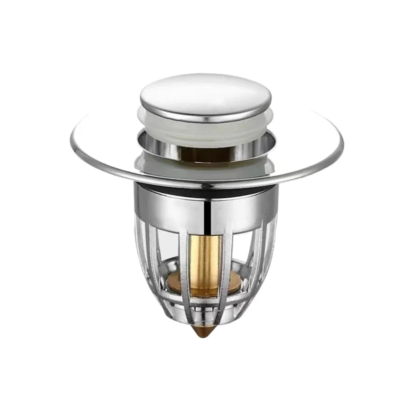 Universal Push Pop-Up Drain Stopper with Hair Catcher Drain Stopper Nixie Sliver 1pc