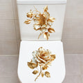 Golden Flower Toilet Sticker – Waterproof Self-Adhesive Decal Bathroom Decal Sticker Nixie Default Title