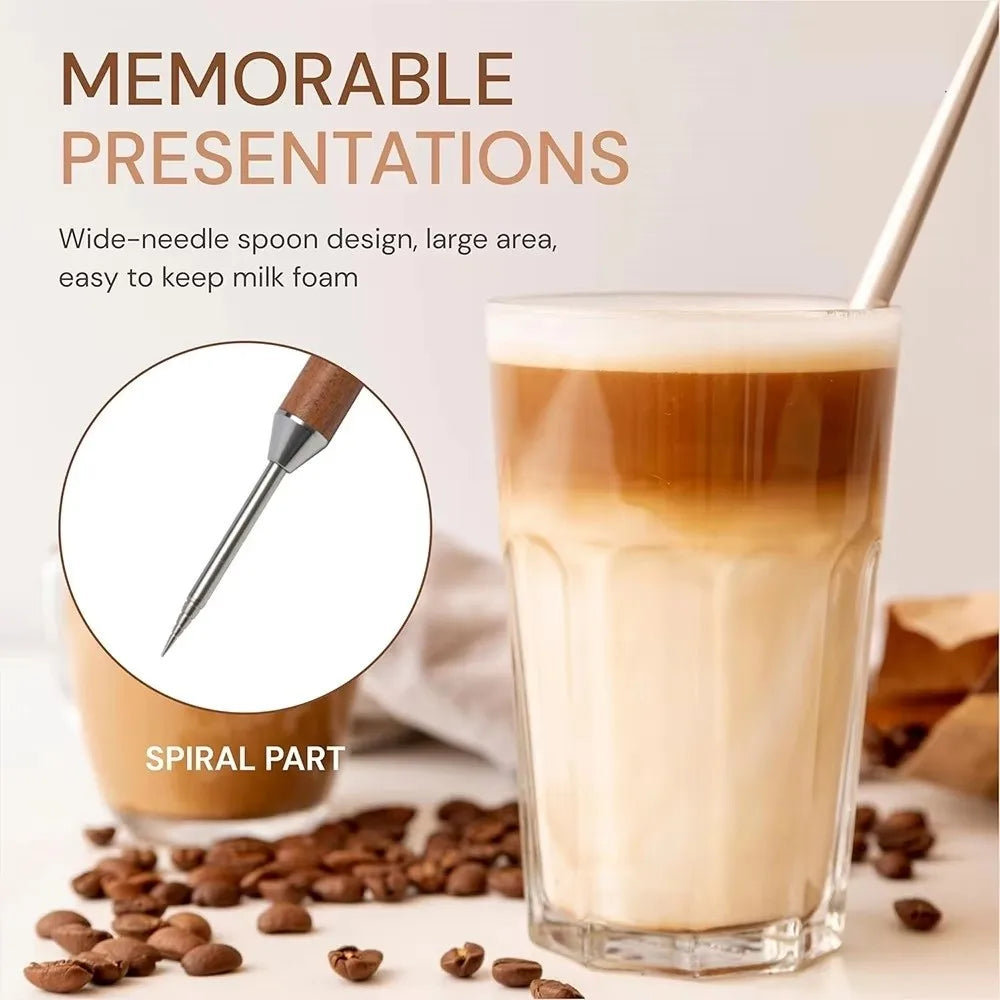 Wooden Handle Coffee Latte Art Pen – Needle & Spatula Tool