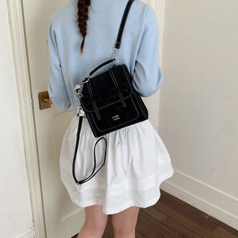 Korean Style Bow Backpack for Women – Casual College Bag