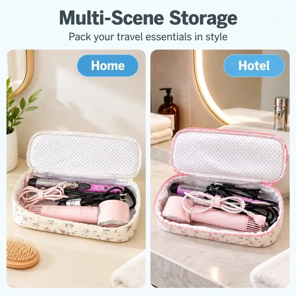 Padded Hair Dryer Storage Bag – Cute Cartoon Travel Carry Bag Hair Tool Storage Bag Nixie