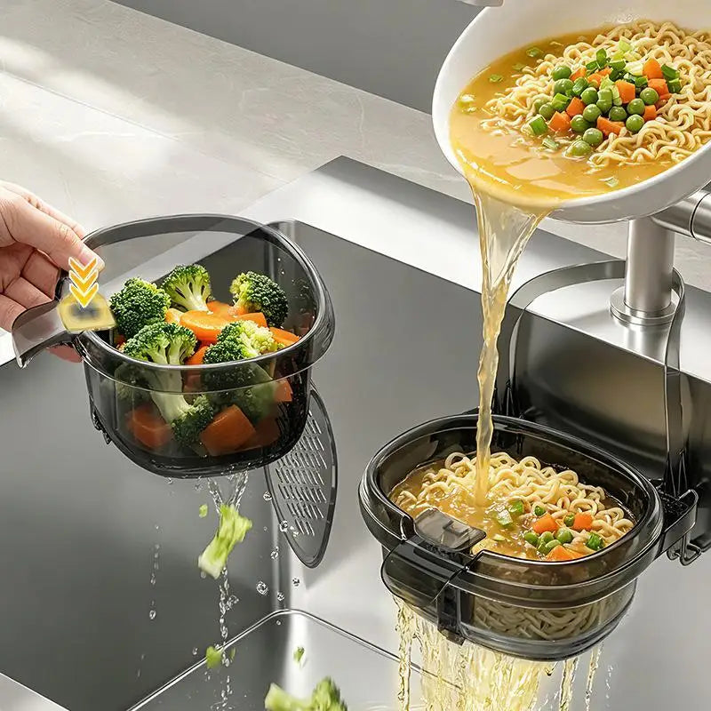 Sink Hanging Drain Basket – BPA-Free Acrylic Kitchen Colander Kitchen Drain Basket Nixie