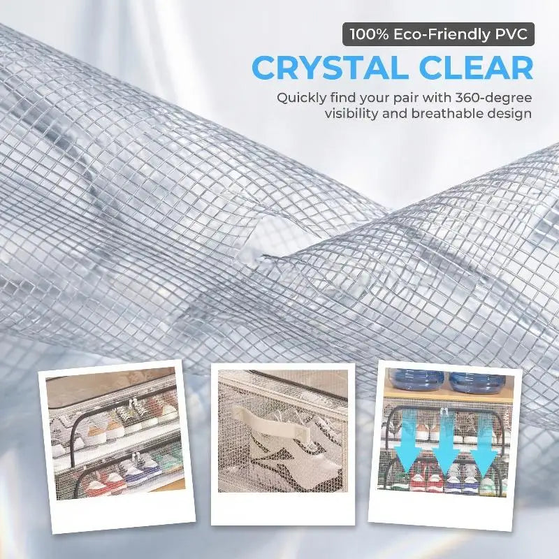 Transparent Foldable Shoe Storage Box | Under Bed Organizer