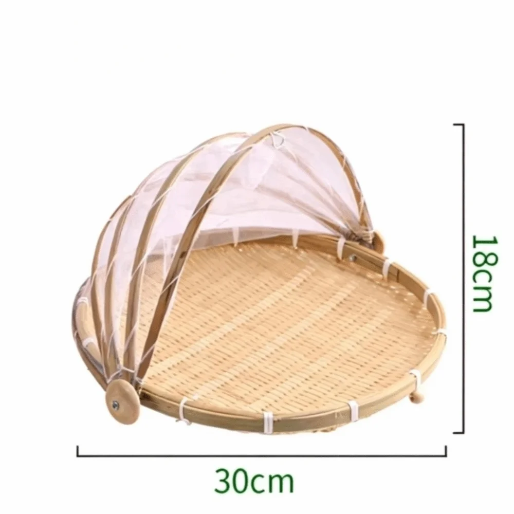 Bamboo Food Cover Basket with Anti-Mosquito Net | 3 Sizes Food Cover Basket Nixie 30cm