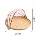 Bamboo Food Cover Basket with Anti-Mosquito Net – 3 Sizes Food Cover Basket Nixie 30cm