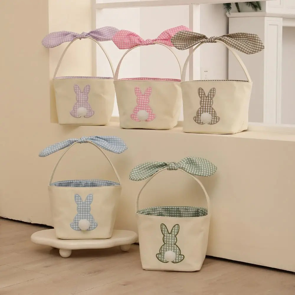Large Easter Bunny Basket with Long Ears & Handle | Polyester Easter Basket Nixie