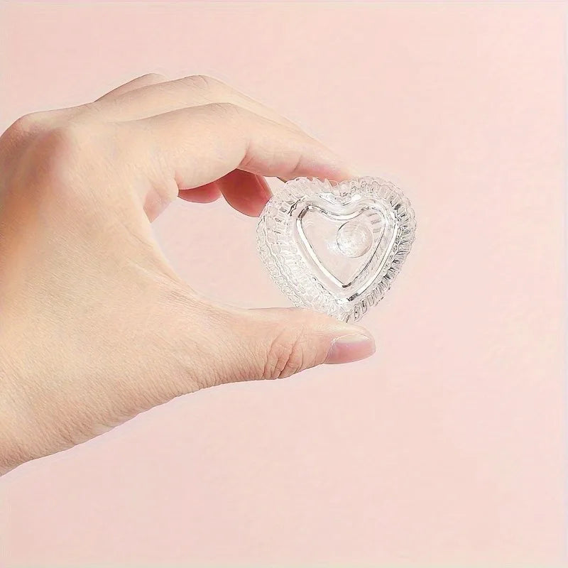 Crystal Glass Heart Dappen Dish – Nail Acrylic Powder Cup Nail Dappen Dish Nixie