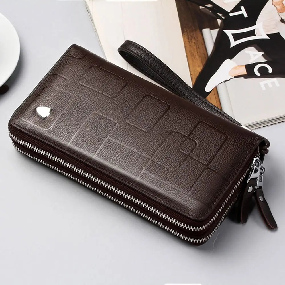 Men's Large Capacity PU Leather Zipper Wallet – Multi-Card Leather Zipper Wallet Nixie