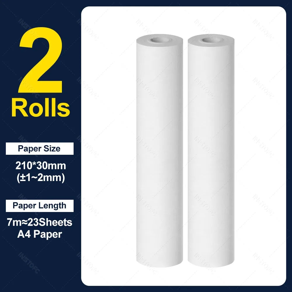 PeriPage A4 Thermal Paper Rolls 210mm BPA-Free – 7M Per Roll Thermal Paper Rolls Nixie 2 Rolls