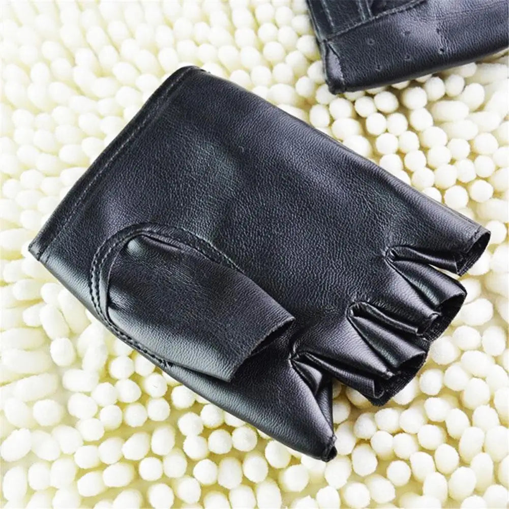 Punk Half Finger PU Leather Gloves – Dance, Fitness & Style Fingerless Fashion Gloves Nixie