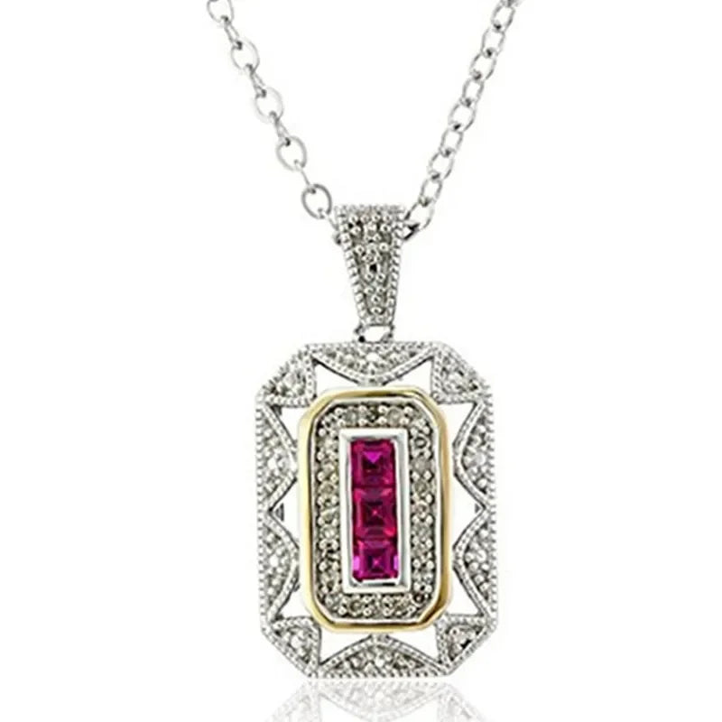 Trendy Glass Pendant Necklace – Stone Charm Jewelry for Women Pendant Necklace Nixie