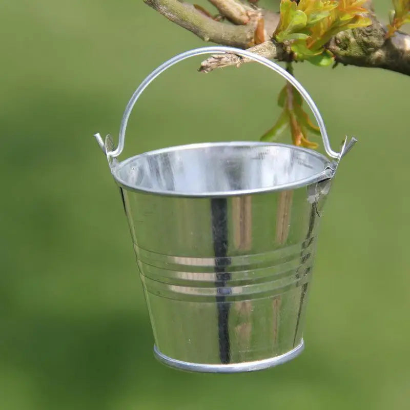 6-Pack Mini Galvanized Steel Buckets – Food-Safe with Handles Mini Galvanized Buckets Nixie