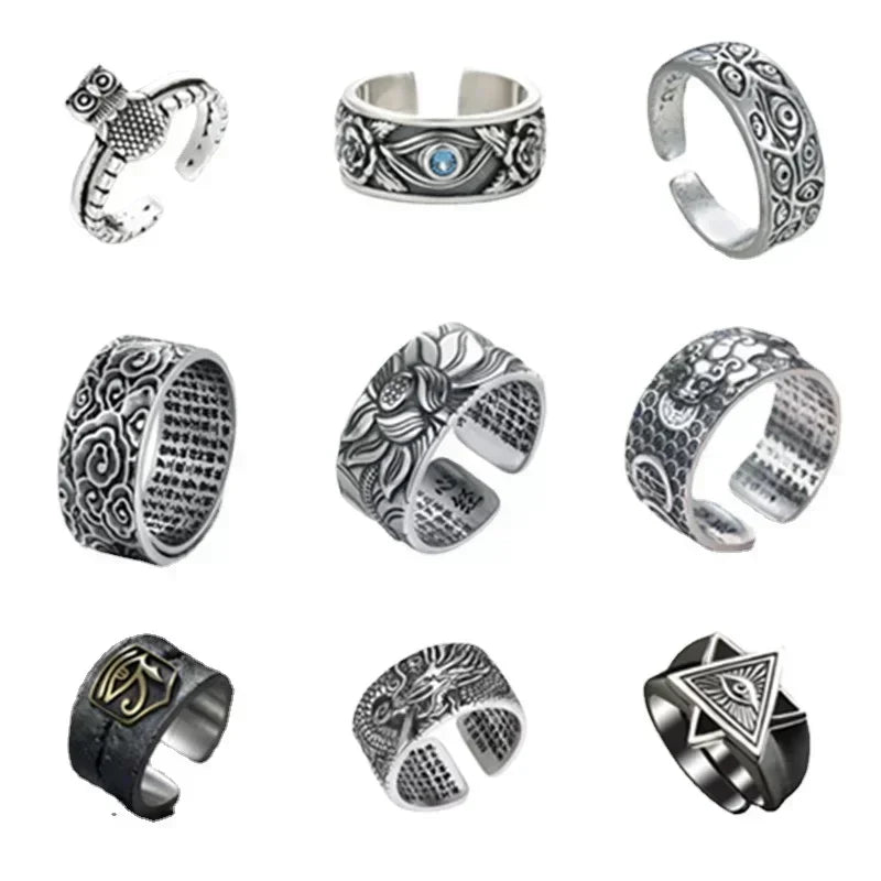 Vintage Punk Dragon Snake Tiger Adjustable Ring | Unisex Fashion Ring Nixie