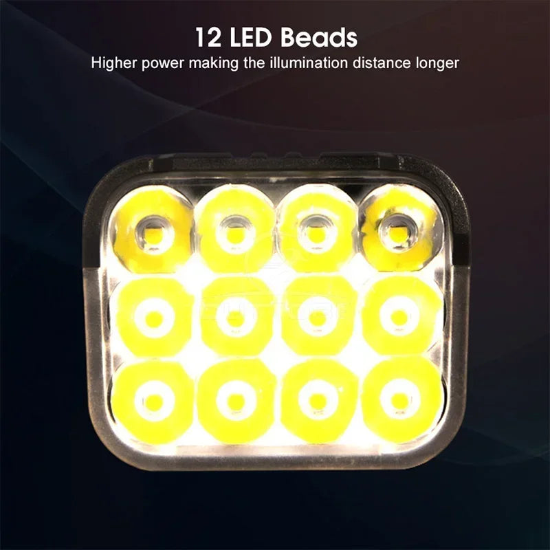 BUCKLOS 12 LED Bike Headlight & 140dB Horn – USB Rechargeable Bike Headlight Horn Nixie