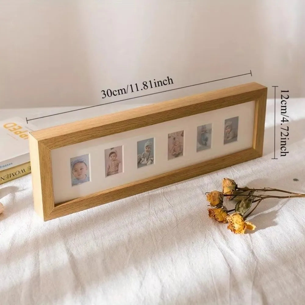 Porous Wooden Multi-Photo Frame – Baby Keepsake Gift