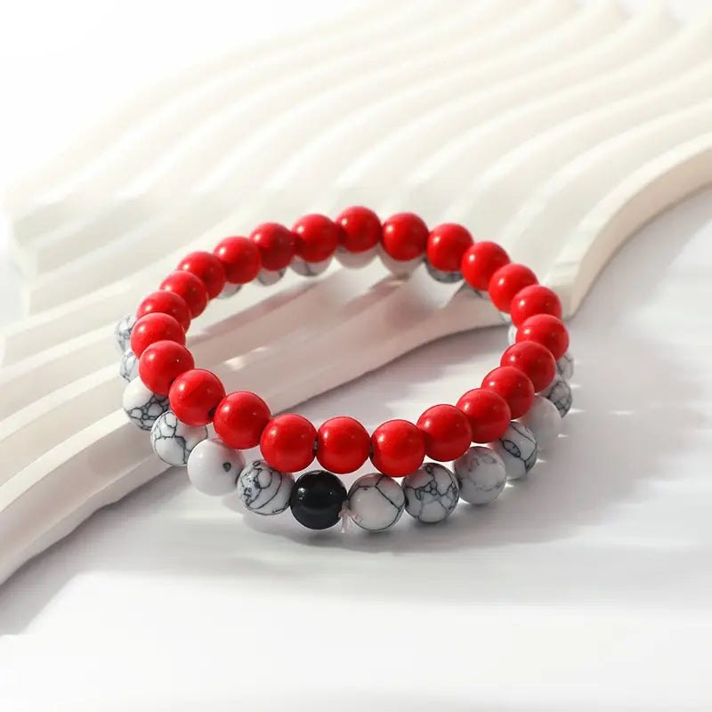 3-Piece Unisex Beaded Bracelet Set – 8mm Turquoise & Stone Beaded Bracelet Set Nixie