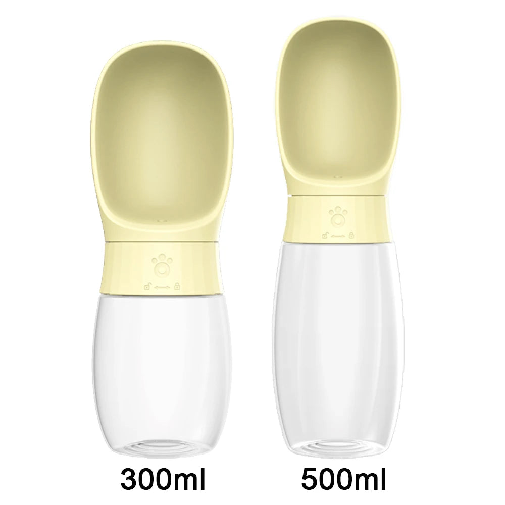 Portable Dog Water Bottle & Dispenser Bowl 300ml/500ml Pet Water Bottle Nixie Yellow 300ml