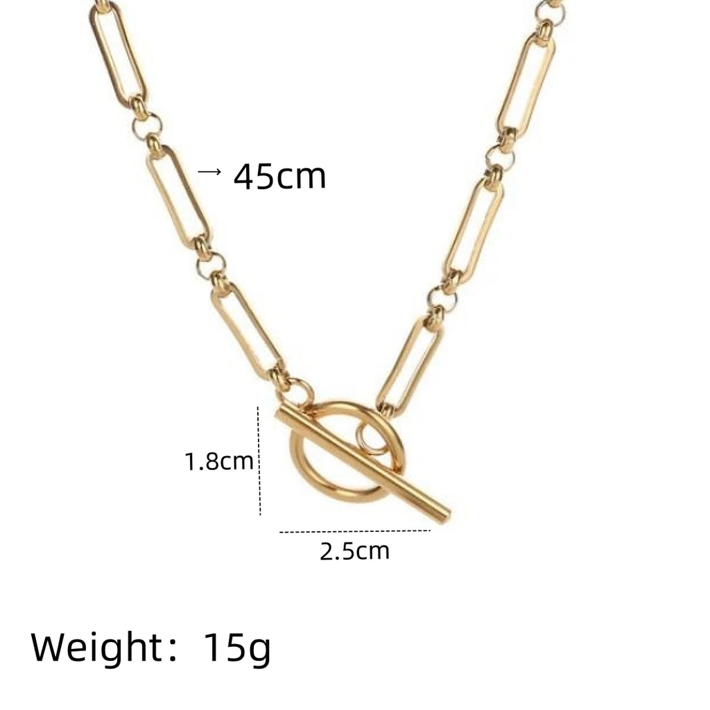 Minimalist Stainless Steel Bamboo Paperclip Chain Necklace Chain Necklace Nixie