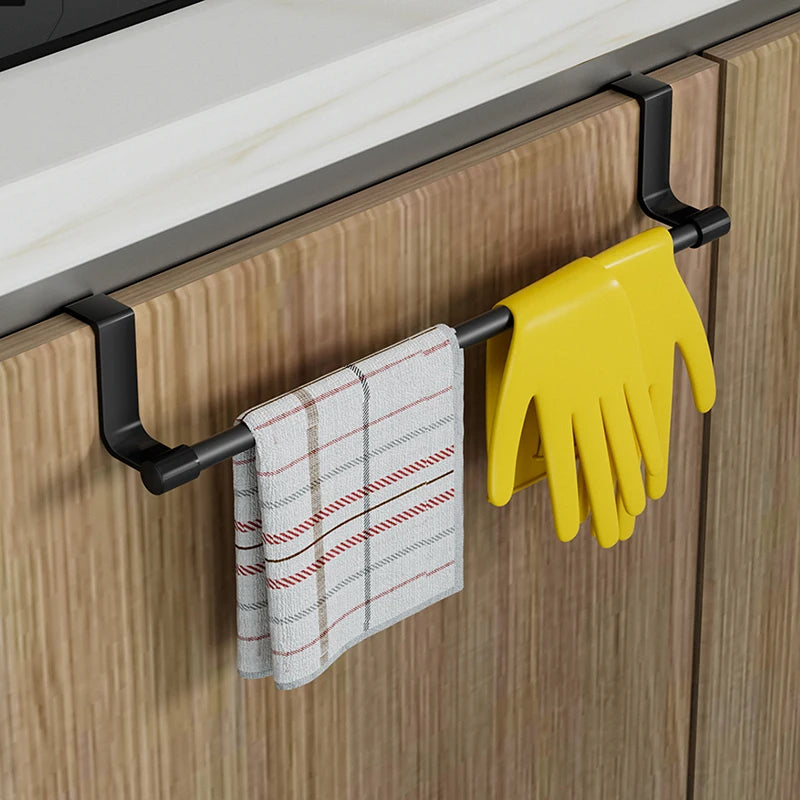 Wall-Mounted Cabinet Towel Rack – No-Drill Dishcloth Holder Cabinet Towel Rack Nixie